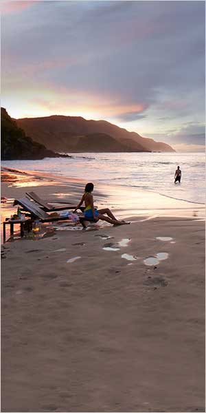 Woman relaxing on a beach